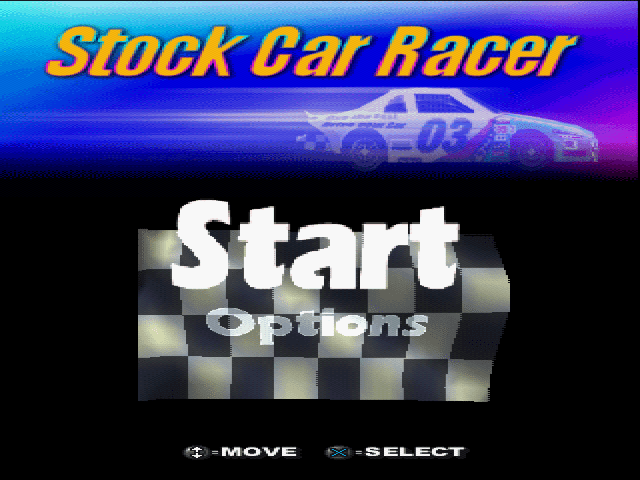Stock Car Racer title screen for Playstation